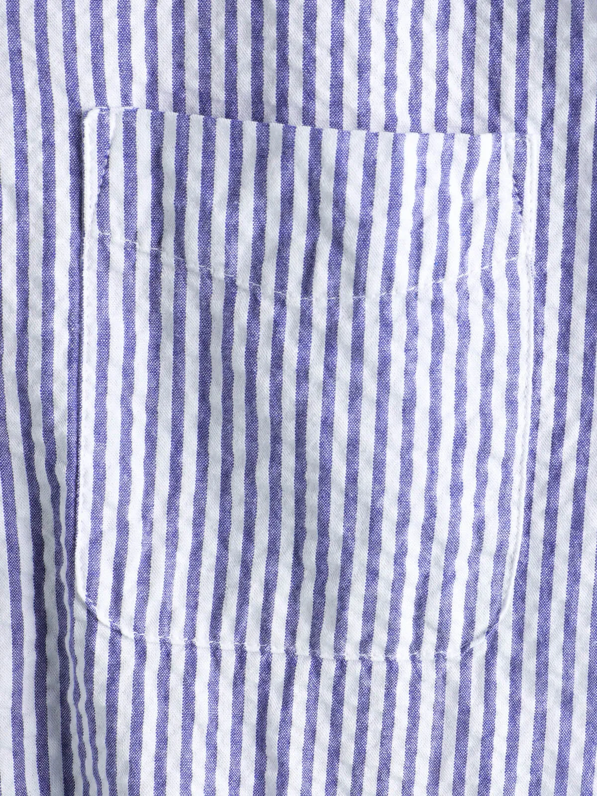 Men's Striped Cotton Blue Summer Button Up Cuban Collar Camp Short Sleeve Beach Shirt