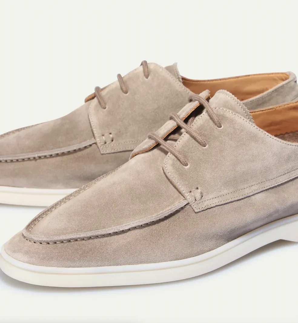 Men’s Suede Lace-Up Moc Toe Shoes – Lightweight Smart-Casual Loafers for Work, Travel & Everyday Sophistication