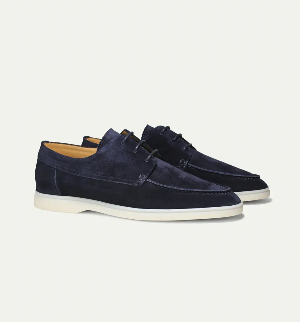 Men’s Suede Lace-Up Moc Toe Shoes – Lightweight Smart-Casual Loafers for Work, Travel & Everyday Sophistication