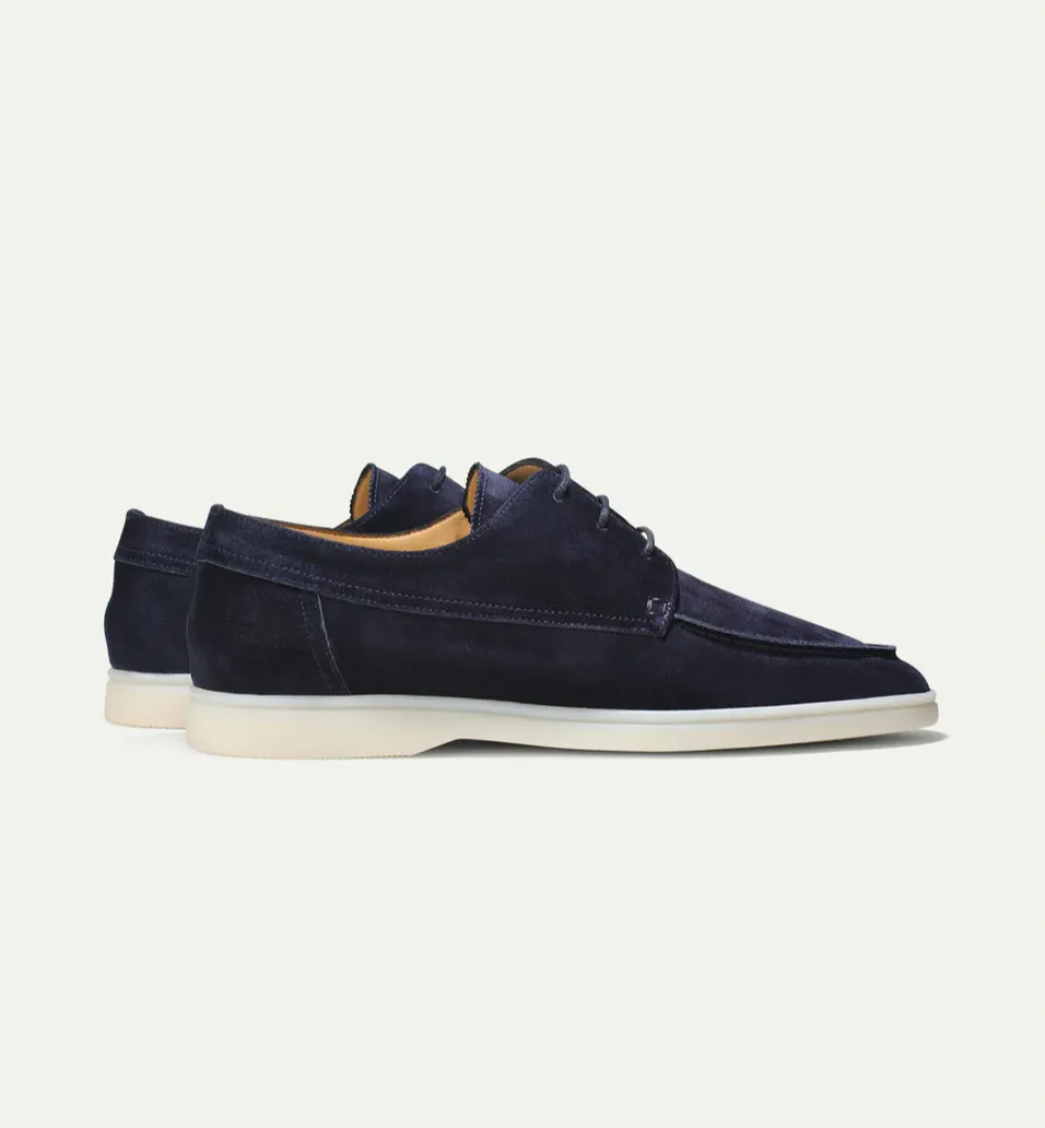 Men’s Suede Lace-Up Moc Toe Shoes – Lightweight Smart-Casual Loafers for Work, Travel & Everyday Sophistication