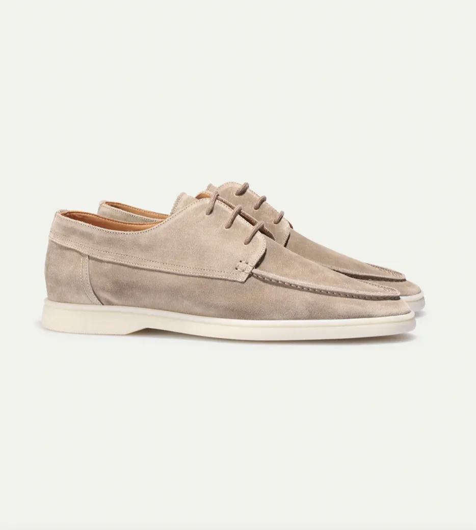 Men’s Suede Lace-Up Moc Toe Shoes – Lightweight Smart-Casual Loafers for Work, Travel & Everyday Sophistication