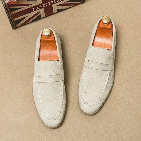 Men's Suede Penny Loafers with Lightweight Sole – Timeless Style for Effortless Days