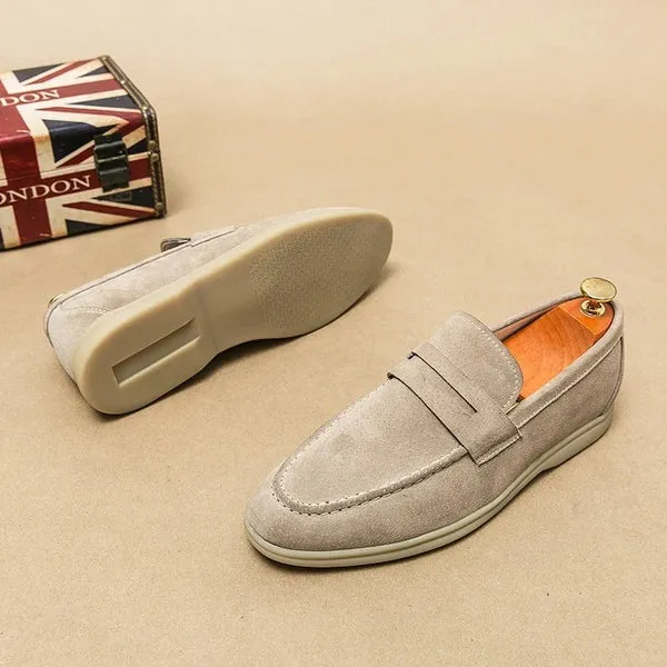 Men's Suede Penny Loafers with Lightweight Sole – Timeless Style for Effortless Days