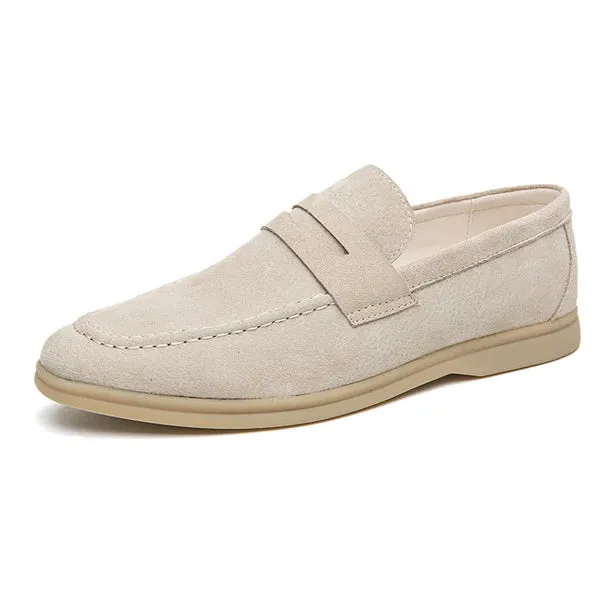 Men's Suede Penny Loafers with Lightweight Sole – Timeless Style for Effortless Days