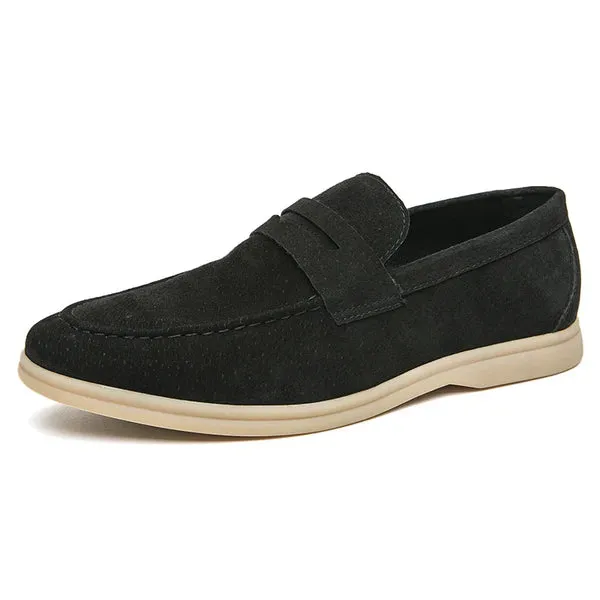 Men's Suede Penny Loafers with Lightweight Sole – Timeless Style for Effortless Days