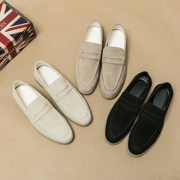 Men's Suede Penny Loafers with Lightweight Sole – Timeless Style for Effortless Days