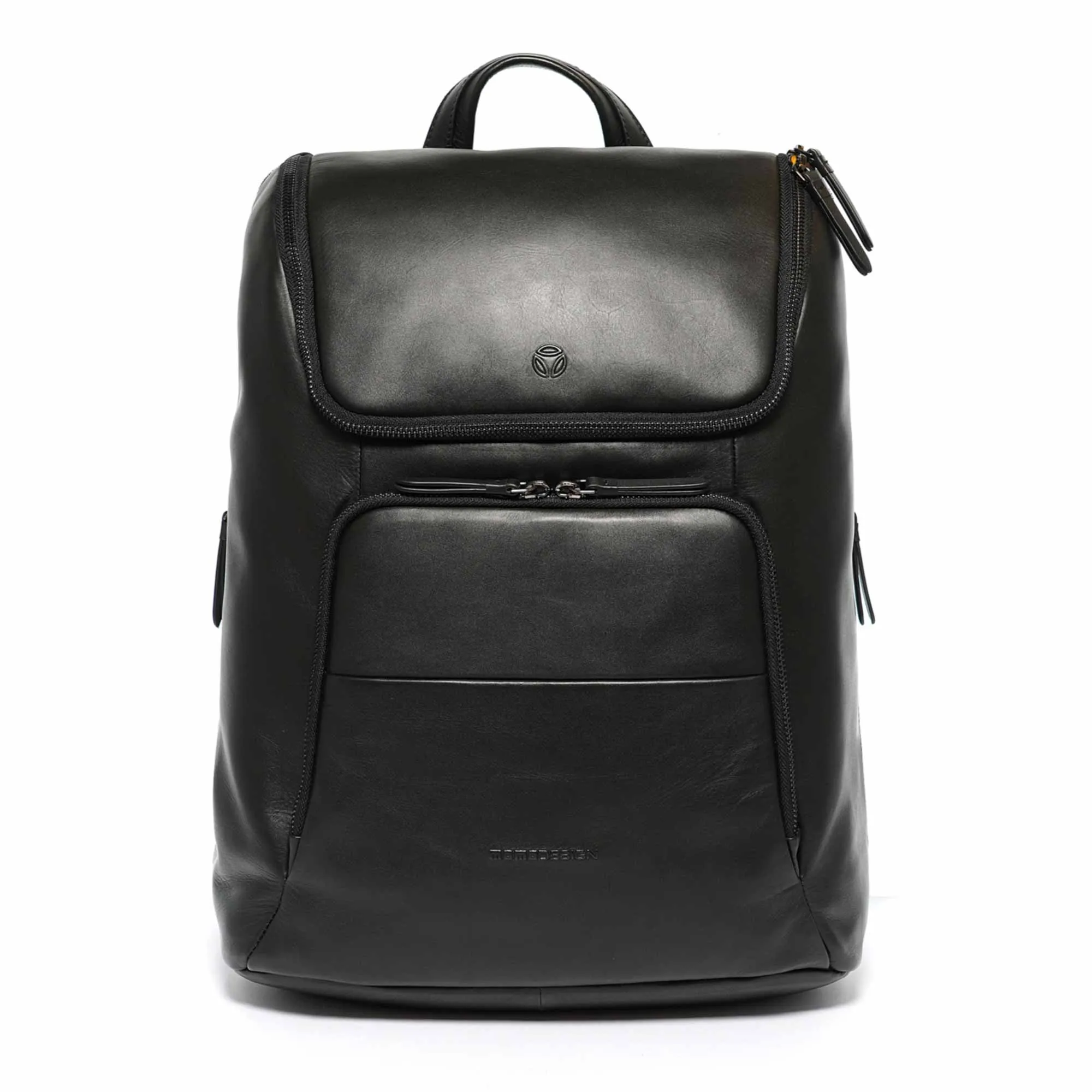 Momodesign Zaino Business Logo due tasche in pelle nera