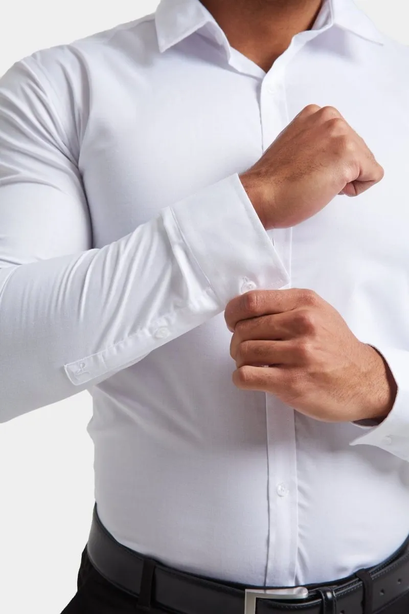Muscle Fit Dress Shirt in White
