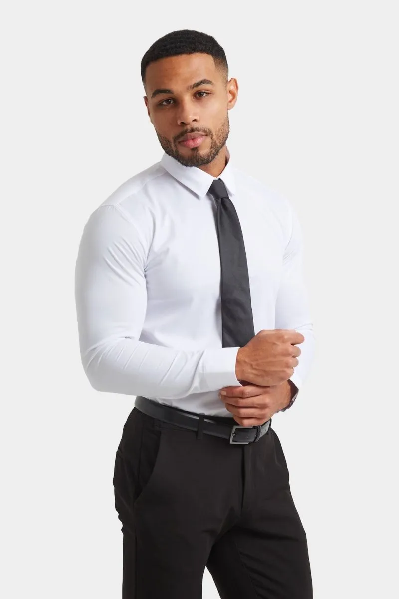 Muscle Fit Dress Shirt in White