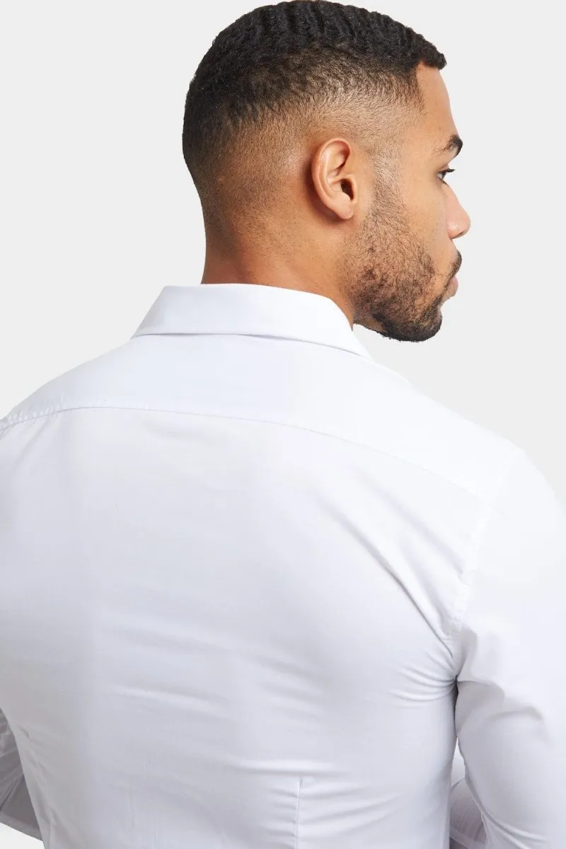 Muscle Fit Dress Shirt in White