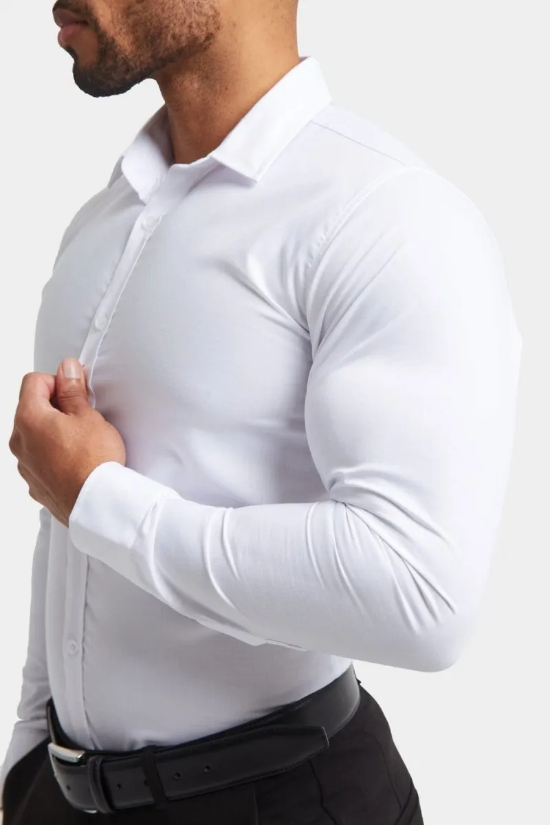 Muscle Fit Dress Shirt in White