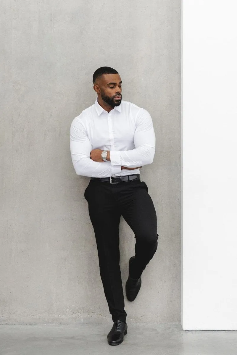 Muscle Fit Dress Shirt in White