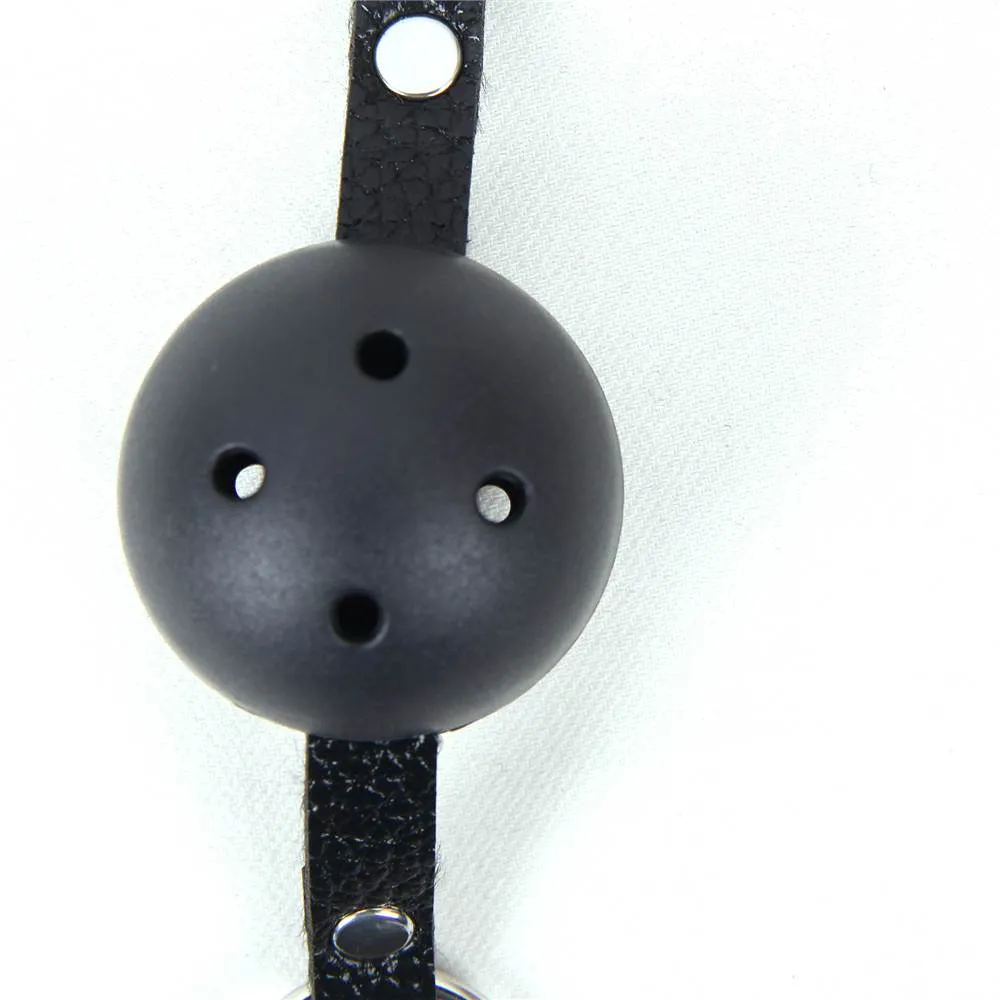 New Red & Pink & Black Soft Open Breathable Leather Mouth Ball Gag SM