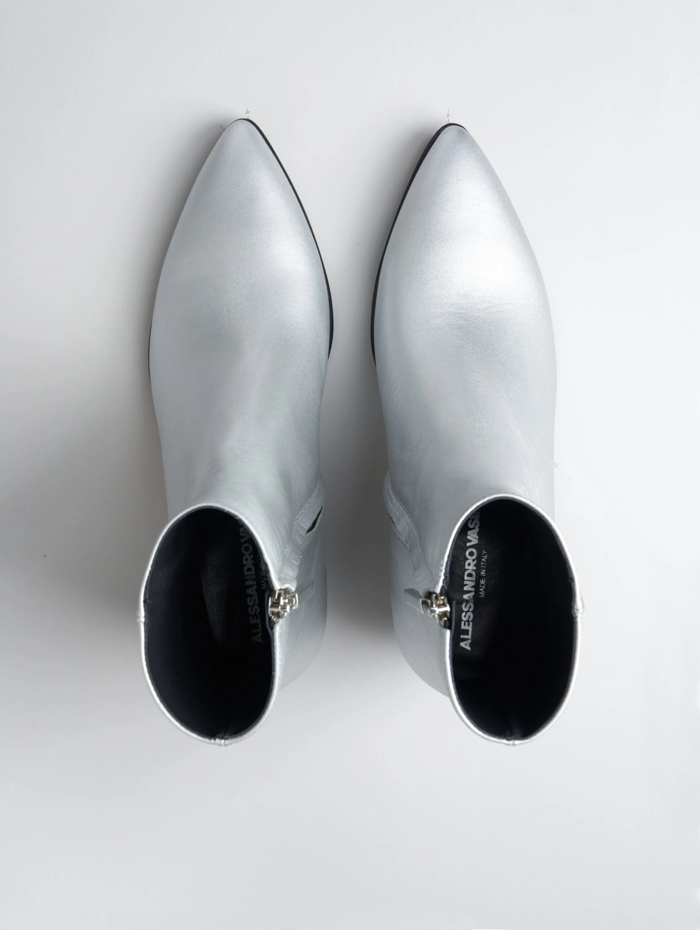 NICO 60MM ANKLE BOOT IN SILVER CALFSKIN- Woman