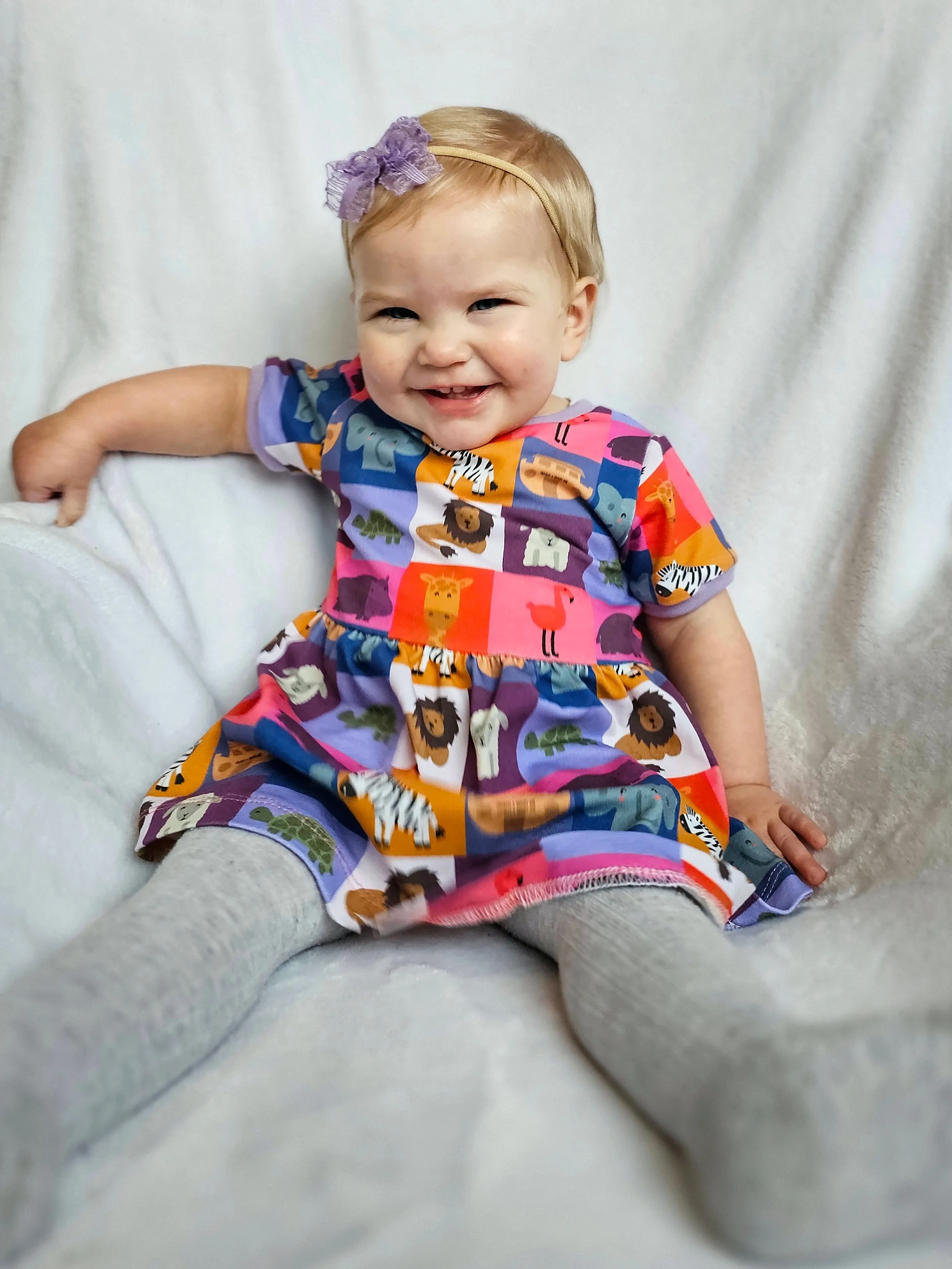 Noahs Ark Twirl Dress, Cap Sleeve