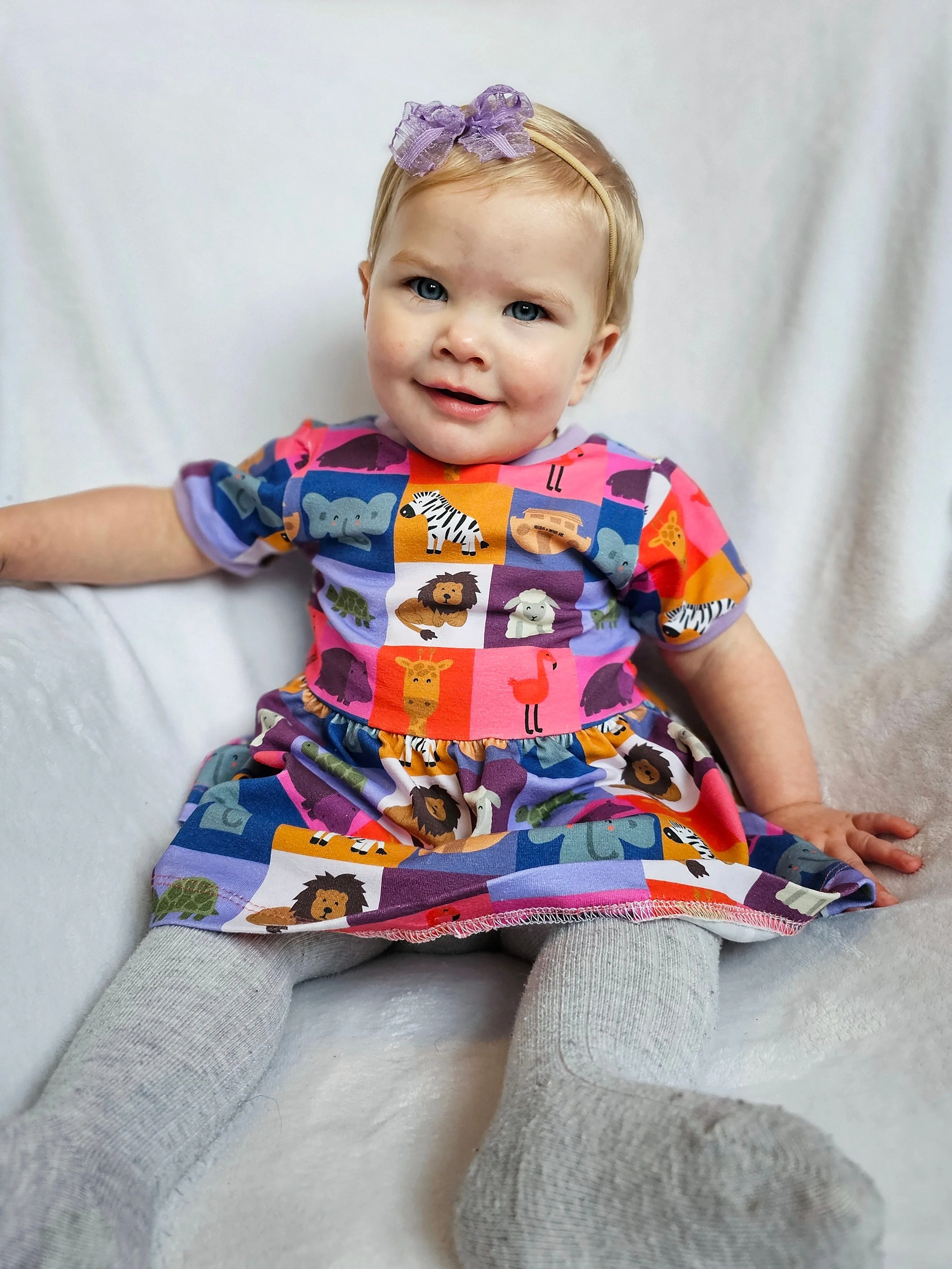 Noahs Ark Twirl Dress, Cap Sleeve