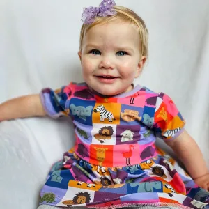 Noahs Ark Twirl Dress, Cap Sleeve