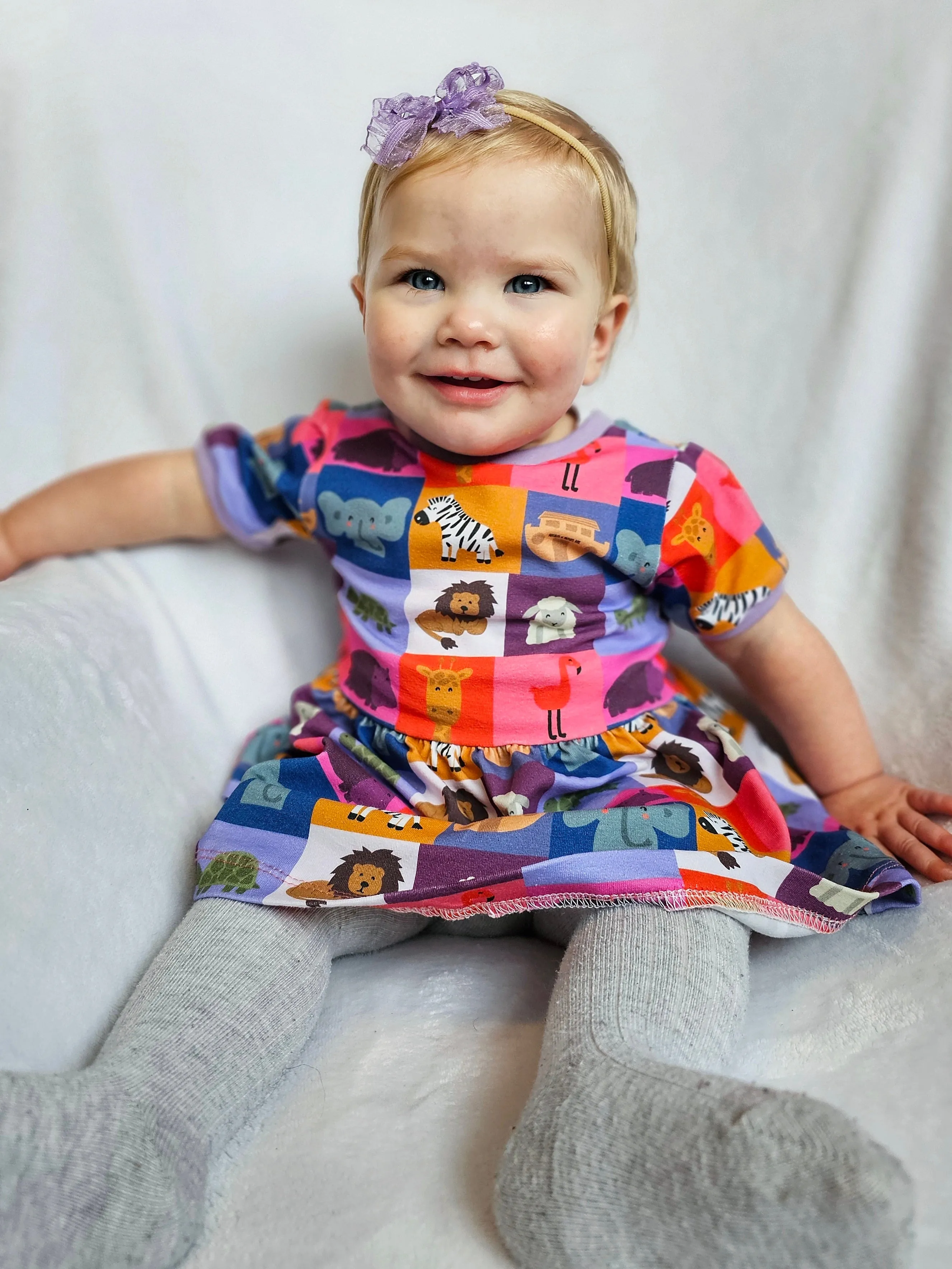 Noahs Ark Twirl Dress, Cap Sleeve