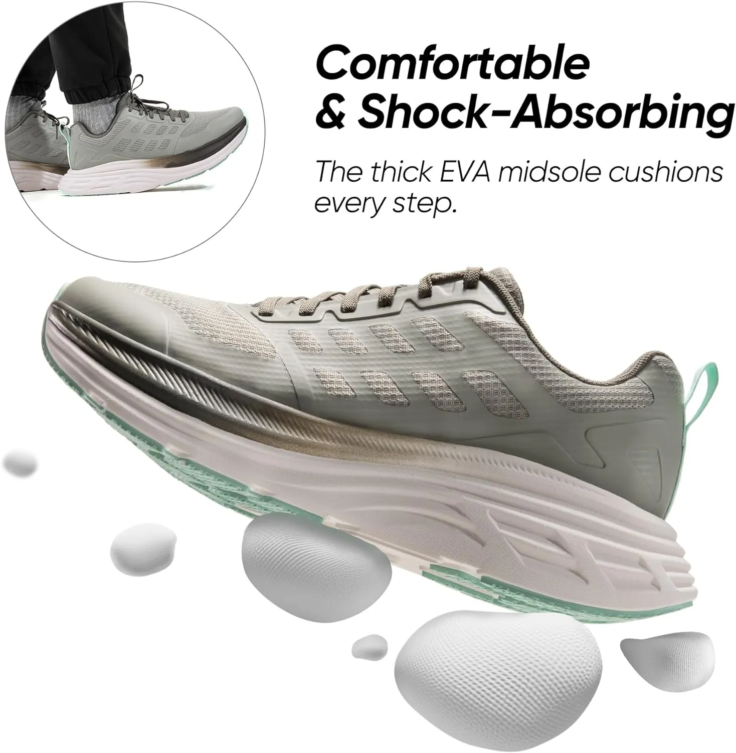 NORTIV 8 Men's Comfortable Walking Running Tennis Shoes ActiveFloat Athletic Gym Workout Jogging Cushioning Sneakers