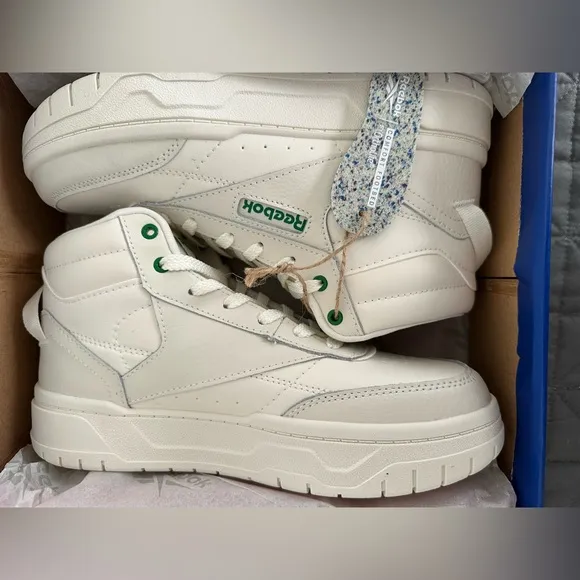 NWB Reebok Leather Tech Geo White Women’s High Tops