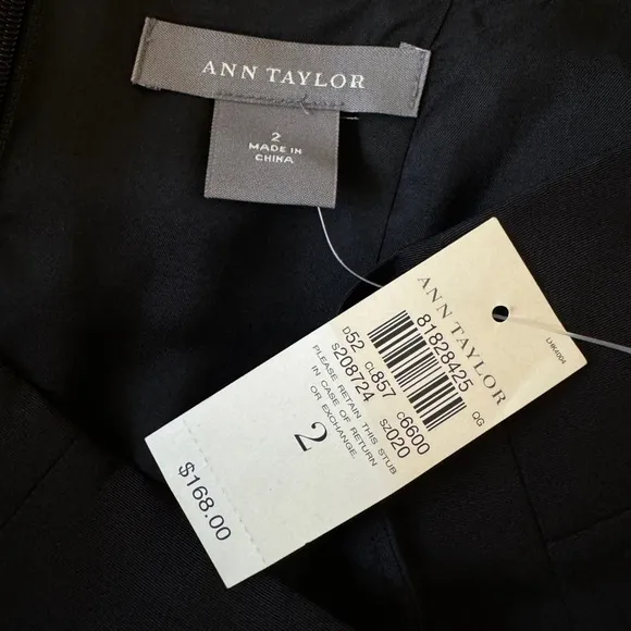 NWT Ann Taylor Black Formal Pleated Maxi Skirt, Size 2