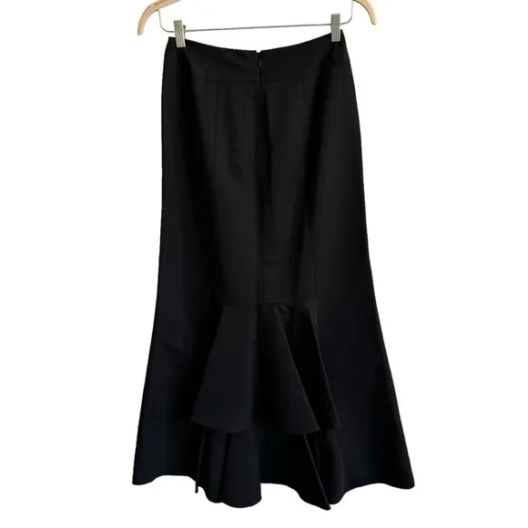 NWT Ann Taylor Black Formal Pleated Maxi Skirt, Size 2