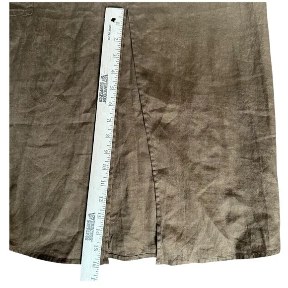 NWT Magaschoni Women’s 100% Linen Cargo Midi Skirt Size 4 Urban Safari Inspired