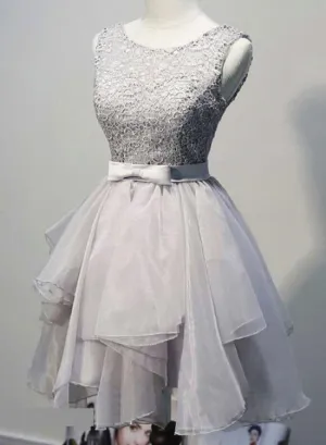 Organza Short Party Dress, Pretty Lace Short Homecoming Dress, Formal Dress