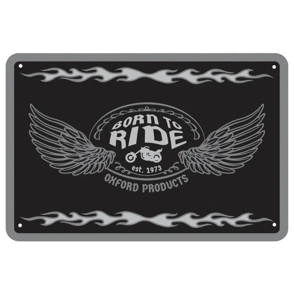 Oxford BORN TO RIDE Metal Garage Sign