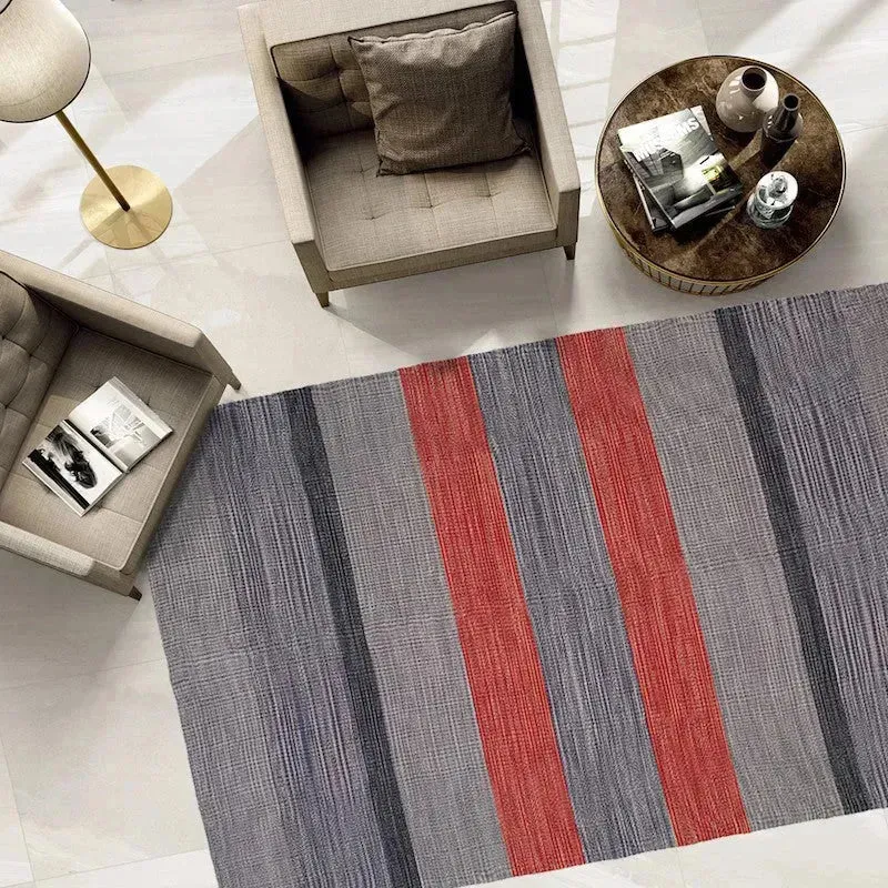 Oxford Grey Modern Cotton Rug