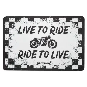 Oxford LIVE TO RIDE Metal Garage Sign