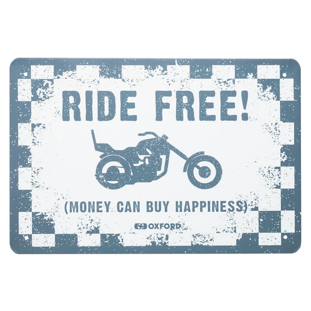 Oxford RIDE FREE Metal Garage Sign