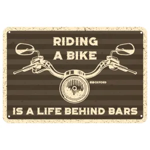 Oxford RIDING A BIKE Metal Garage Sign