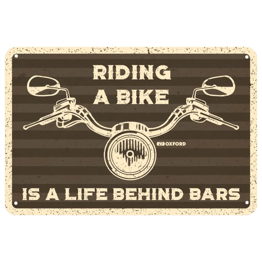 Oxford RIDING A BIKE Metal Garage Sign