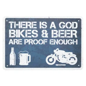 Oxford THERE IS A GOD Metal Garage Sign