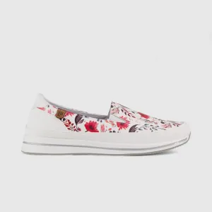 PC Comfort A Cut Pump White Floral 10596