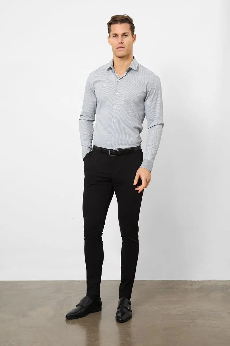 Performance Business Shirt in Navy/White Bengal Stripe