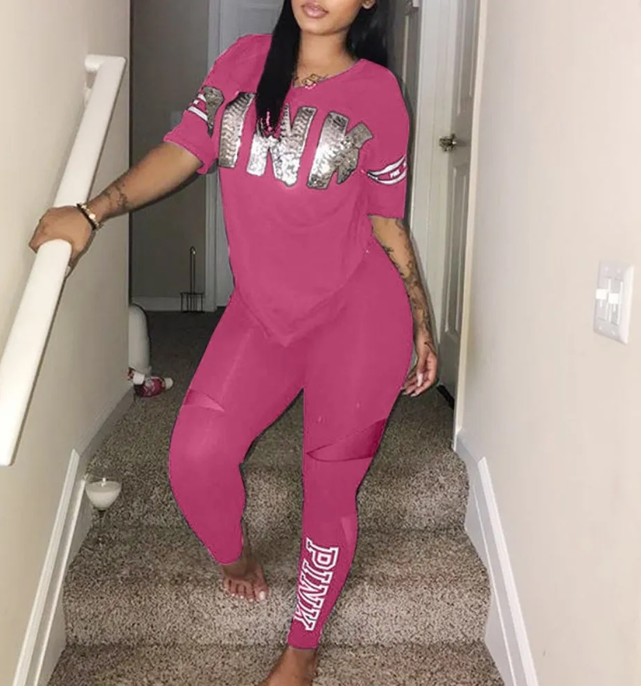 Pink 2pc Pant Set