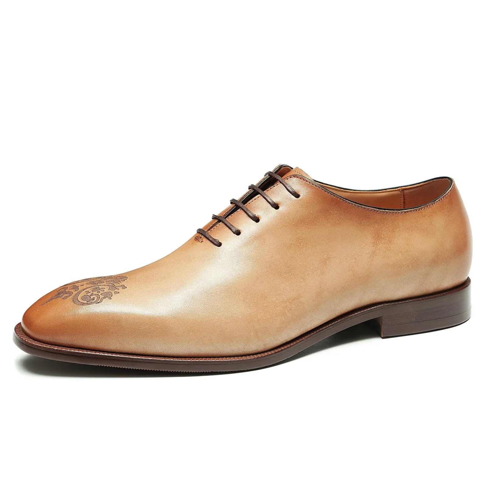 Pointed Leather Shoes Men's Genuine Leather England Style Carved Business Formal Wear Oxford Shoes an Entire Cowhide Handmade Men's Shoes68881