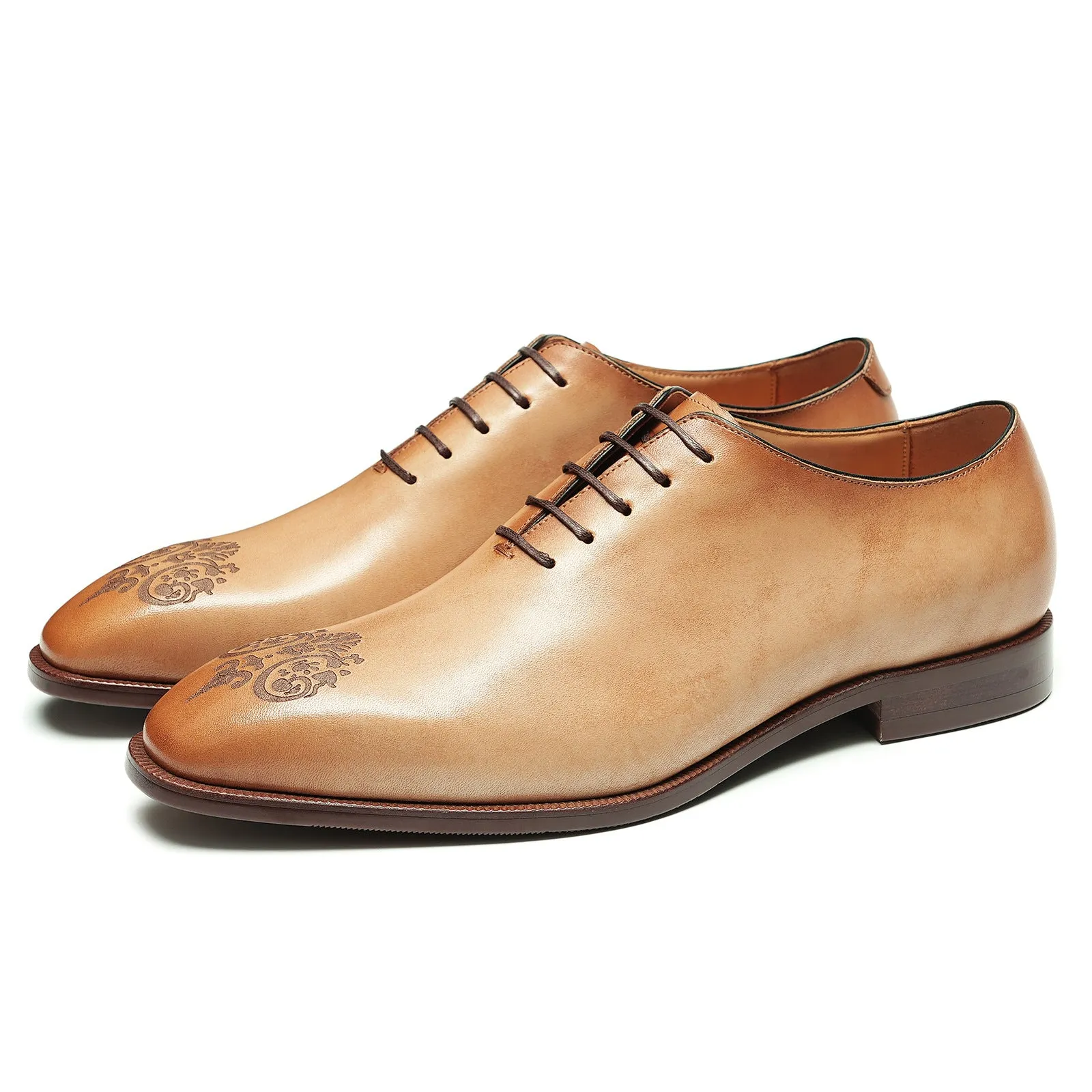 Pointed Leather Shoes Men's Genuine Leather England Style Carved Business Formal Wear Oxford Shoes an Entire Cowhide Handmade Men's Shoes68881