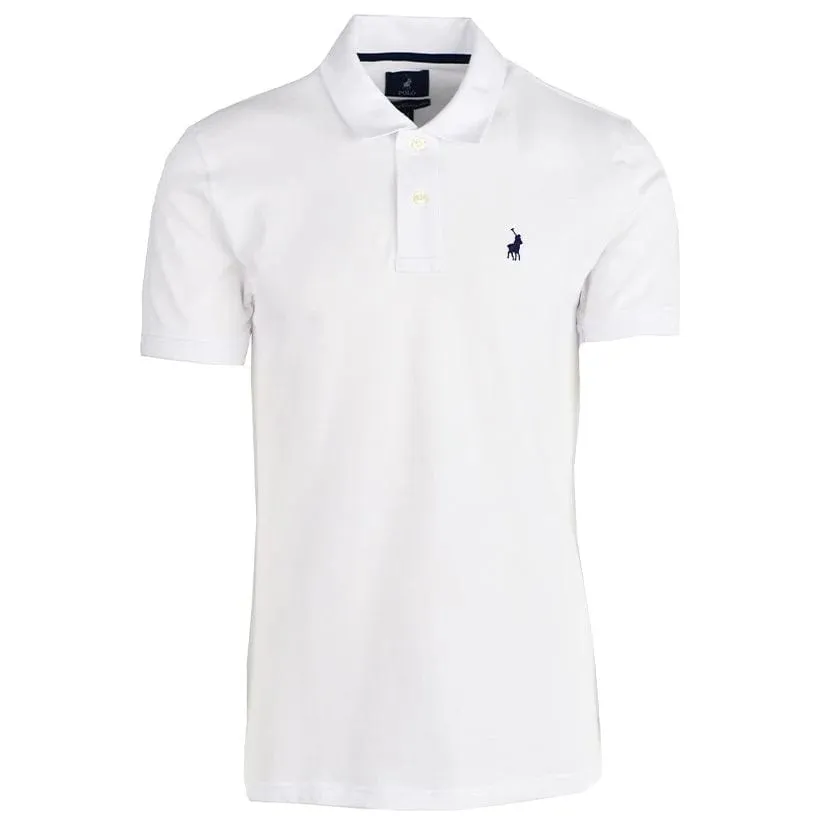 Polo Stretch Pique Mens Golfer White