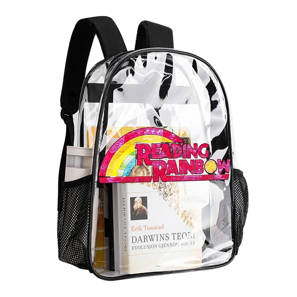 Reading Rainbow Distressed Logo Transparent Backpack 17 Inch