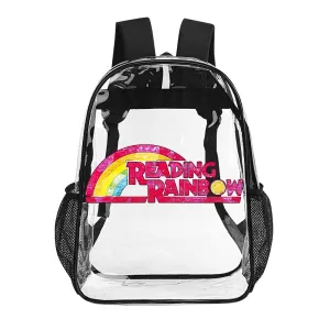 Reading Rainbow Distressed Logo Transparent Backpack 17 Inch