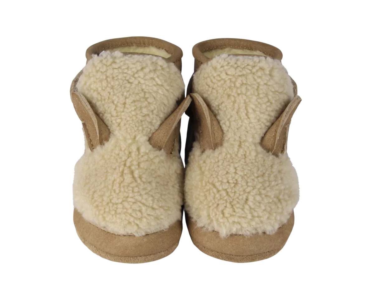 Richy Booties | Alpaca | Beige Curly Faux Fur