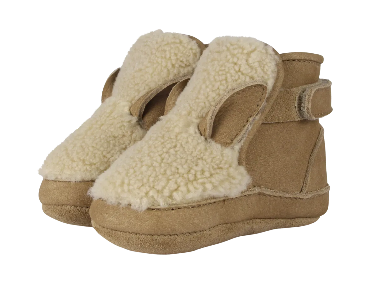 Richy Booties | Alpaca | Beige Curly Faux Fur
