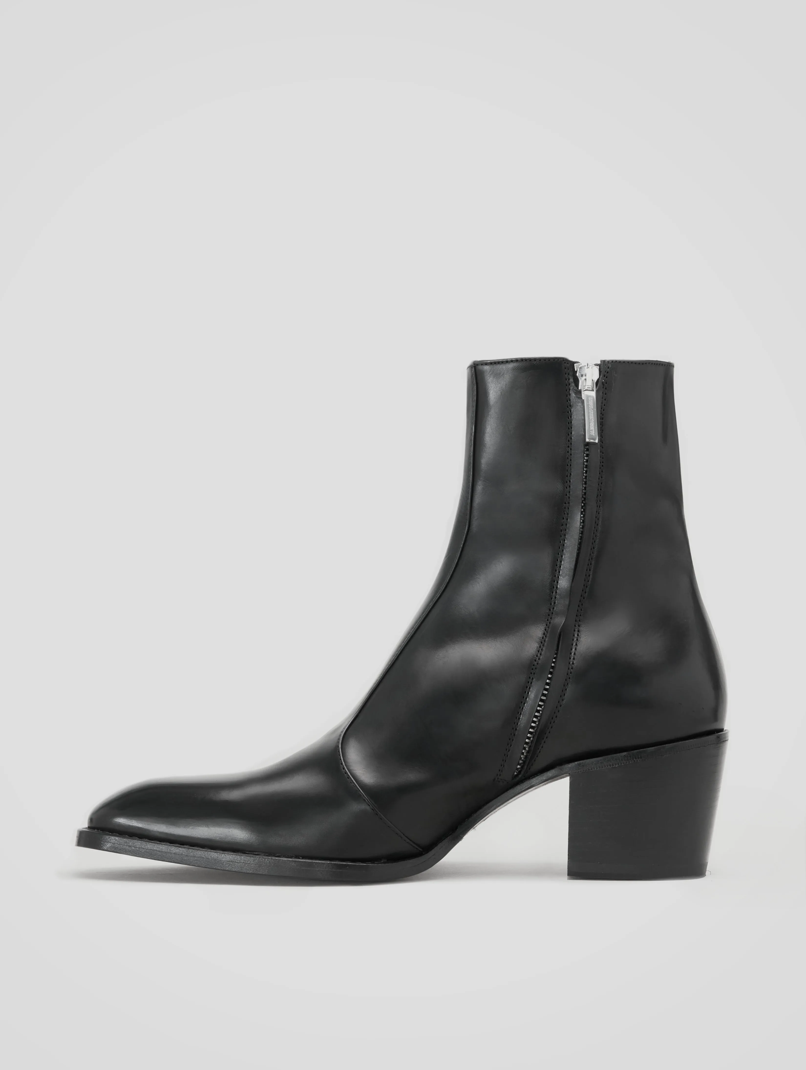 ROMAN 60MM ANKLE BOOT IN BLACK CALFSKIN