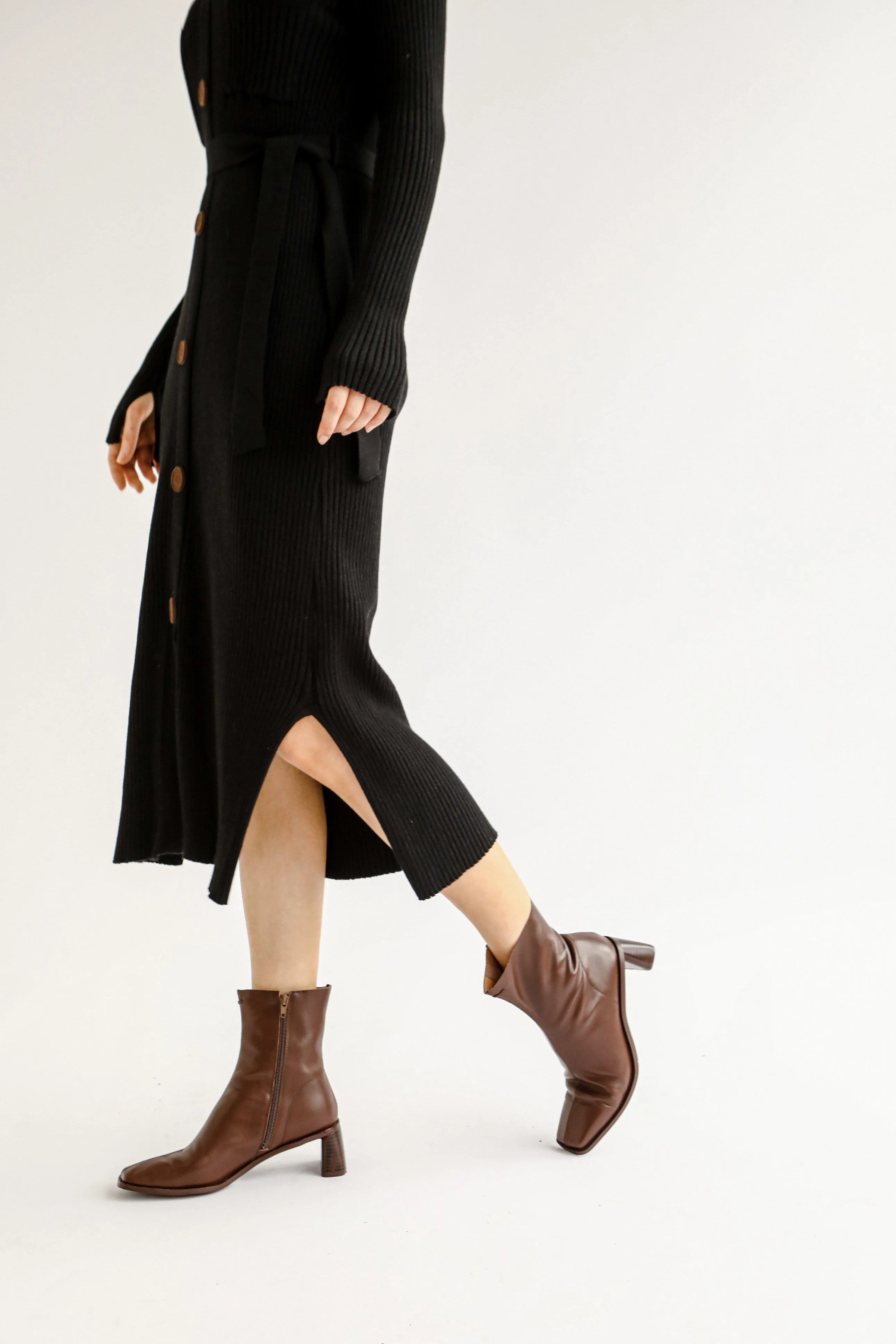 Rory Leather Ankle Boots - Brown
