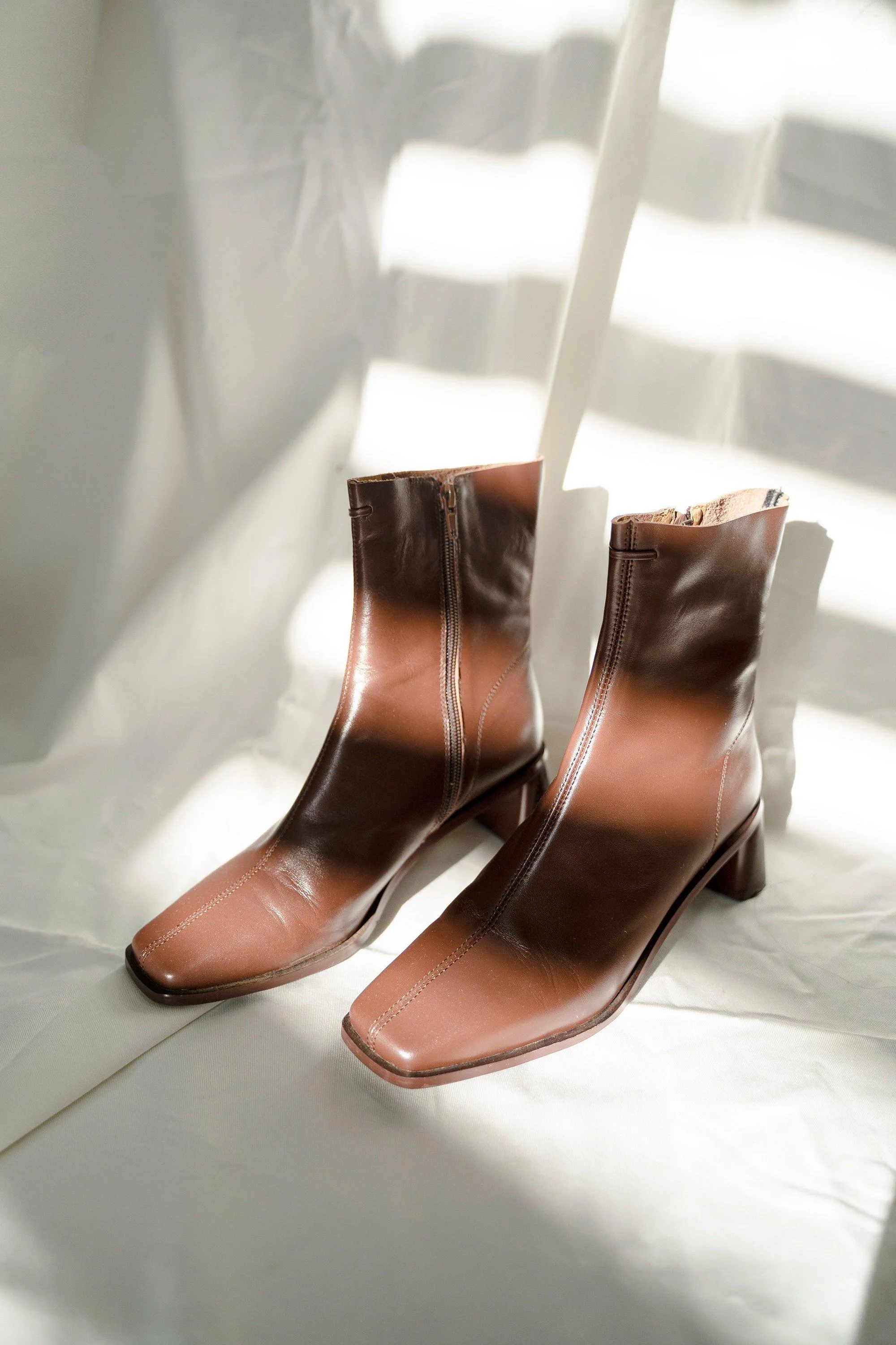 Rory Leather Ankle Boots - Brown