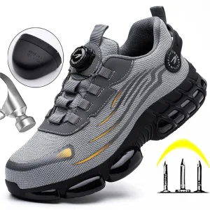 Rotating Button New Safety Shoes for Men – Anti-smash, Anti-puncture Work Shoes, Fashion Men’s Sport Shoes, Security Protective Boots