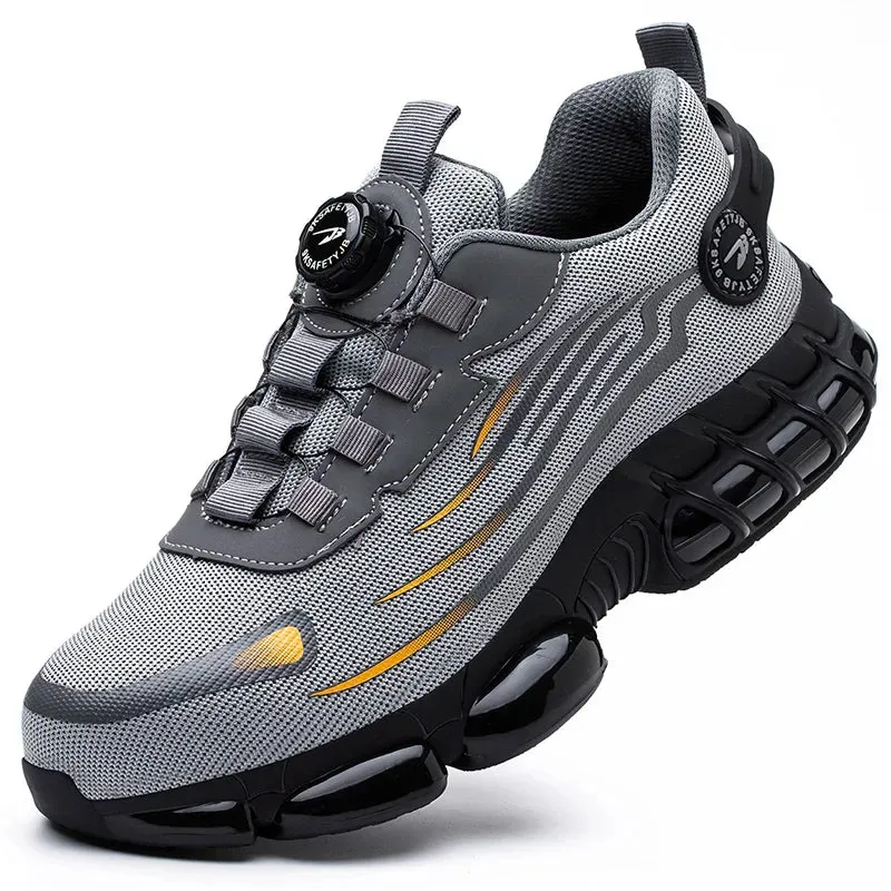 Rotating Button New Safety Shoes for Men – Anti-smash, Anti-puncture Work Shoes, Fashion Men’s Sport Shoes, Security Protective Boots